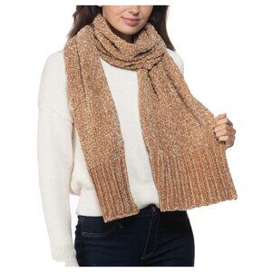 Charter Club Womens Chenille Metallic Muffler Scarf Camel